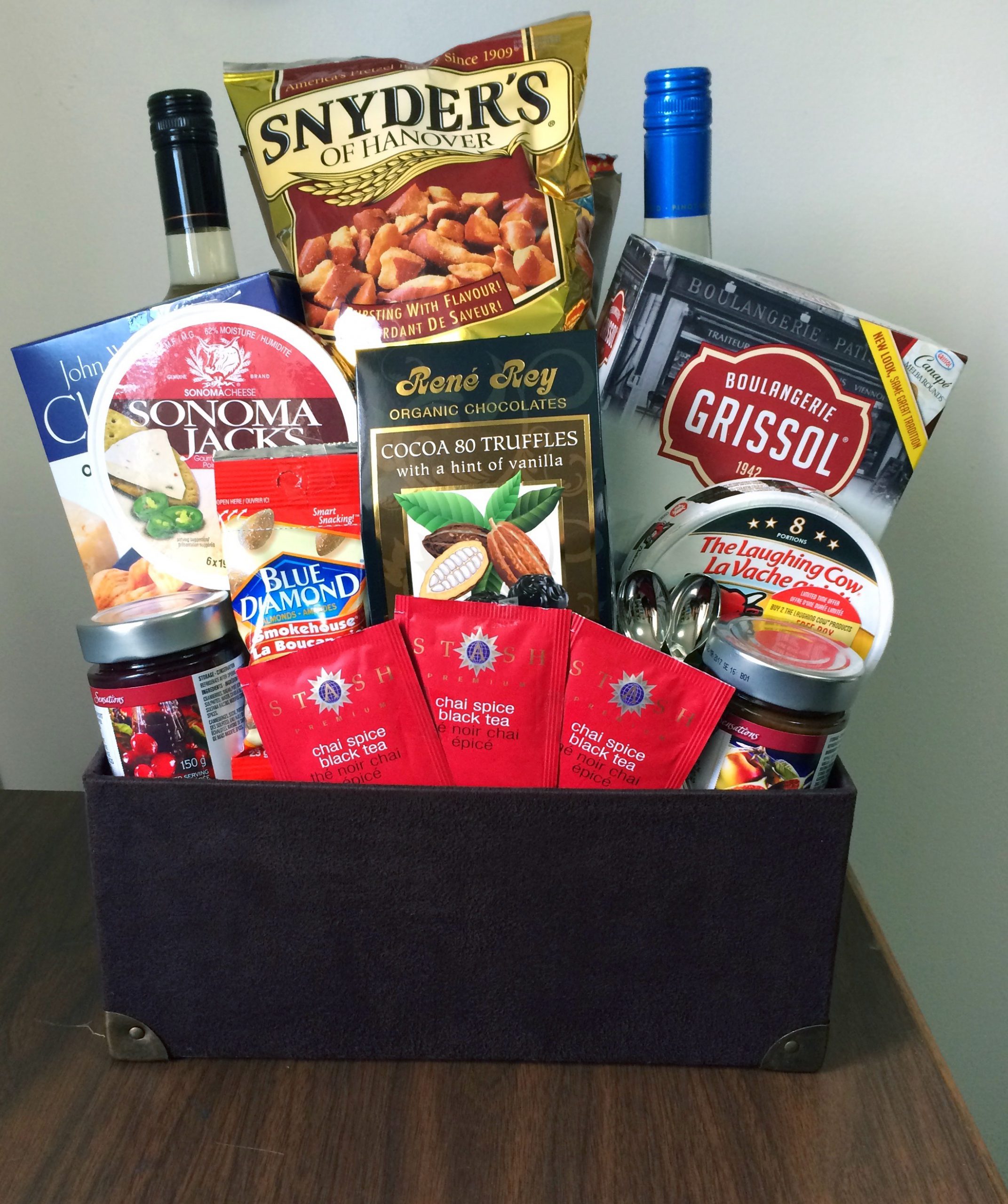 Savoury Delight with wine Surrey Gift Baskets